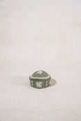 Load image into Gallery viewer, Wedgwood Sage Green Jasperware Lidded Scalloped Oval Dish