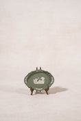 Load image into Gallery viewer, Wedgwood Sage Green Jasperware Scallop Oval Trinket Dish