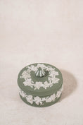 Load image into Gallery viewer, Wedgwood Large Sage Green Jasperware Circular Lidded Box