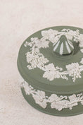 Load image into Gallery viewer, Wedgwood Large Sage Green Jasperware Circular Lidded Box