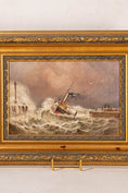Load image into Gallery viewer, John Taylor Allerston (1828–1914), British — Paddle Steamer Entering Harbour, Signed & Dated 1888, Oil on Canvas