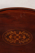Load image into Gallery viewer, Edwardian Mahogany Scalloped Tray with Floral Inlay