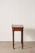 Load image into Gallery viewer, Victorian English Mahogany Single Drawer Side Table on Castors