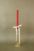 Load image into Gallery viewer, 18th Century Brass Seamed Petal Base Candlestick