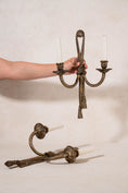 Load image into Gallery viewer, PAIR of Electrified Vintage Brass Tassel Sconces