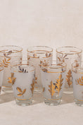 Load image into Gallery viewer, SET of 10 | Vintage Libbey Gold Leaf Frosted Glasses
