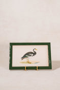 Load image into Gallery viewer, Antique Hand Colored Goose Engraving (c. 1865) | in Contemporary Green Lacquer Frame
