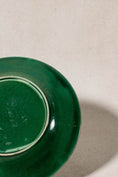 Load image into Gallery viewer, Antique Green Majolica Plate with Scalloped Basketweave + Floral Rim (c. 1870)