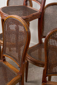 Load image into Gallery viewer, SET of 6 | French Louis XVI Style Dining Chairs with Hand Caned Seats + Backs with Fluted Legs (c. 1920)