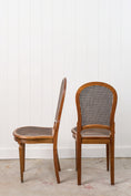 Load image into Gallery viewer, SET of 6 | French Louis XVI Style Dining Chairs with Hand Caned Seats + Backs with Fluted Legs (c. 1920)