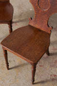 Load image into Gallery viewer, PAIR of 19th Century Oak Hall Chairs