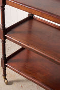Load image into Gallery viewer, Victorian English Mahogany 3-Tier Trolley On Casters
