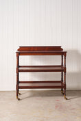 Load image into Gallery viewer, Victorian English Mahogany 3-Tier Trolley On Casters