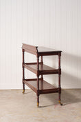 Load image into Gallery viewer, Victorian English Mahogany 3-Tier Trolley On Casters