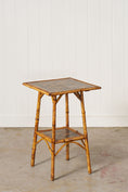 Load image into Gallery viewer, 19th Century Two-Tier Bamboo Table With Fish Decoupage