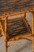 Load image into Gallery viewer, 19th Century Two-Tier Bamboo Table With Fish Decoupage