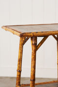 Load image into Gallery viewer, 19th Century Two-Tier Bamboo Table With Fish Decoupage