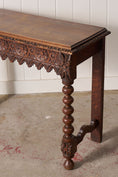 Load image into Gallery viewer, 19th Century English Victorian Carved Oak Console
