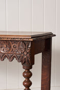 Load image into Gallery viewer, 19th Century English Victorian Carved Oak Console