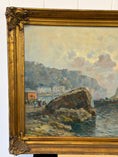 Load image into Gallery viewer, Mid-Century Original Oil on Canvas on Harbor in Giltwood Frame
