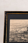 Load image into Gallery viewer, Antique English Steamboat Original Black + White Sketch