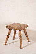 Load image into Gallery viewer, Small Waxed Oak Stool with Single Plank Top