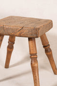 Load image into Gallery viewer, Small Waxed Oak Stool with Single Plank Top