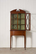 Load image into Gallery viewer, Edwardian Mahogany Inlaid Cabinet on Tapered Legs + Spade Feet (c. 1910)