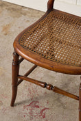 Load image into Gallery viewer, Petite Antique Walnut Chair with Hand Tied Cane Seat