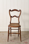 Load image into Gallery viewer, Petite Antique Walnut Chair with Hand Tied Cane Seat