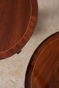 Load image into Gallery viewer, PAIR English Mahogany Side Tables with Scalloped Lip (c. 1930)