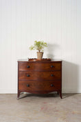 Load image into Gallery viewer, 3 Drawer Mahogany Bowfront Chest With Wooden Knobs (c. 1830)