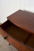 Load image into Gallery viewer, 3 Drawer Mahogany Bowfront Chest With Wooden Knobs (c. 1830)