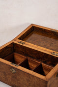 Load image into Gallery viewer, Antique Burl Walnut Tea Caddy with Claw Feet
