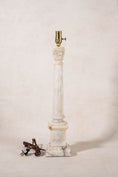 Load image into Gallery viewer, Vintage Alabaster Column Table Lamp