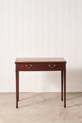 Load image into Gallery viewer, 18th Century Georgian Mahogany Two Drawer Desk With Square Tapered Legs and Spade Feet (c. 1790)