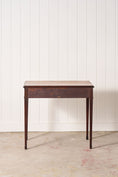 Load image into Gallery viewer, 18th Century Georgian Mahogany Two Drawer Desk With Square Tapered Legs and Spade Feet (c. 1790)