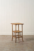Load image into Gallery viewer, Antique Bamboo Two Tier Side Table