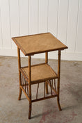 Load image into Gallery viewer, Antique Bamboo Two Tier Side Table