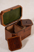 Load image into Gallery viewer, 19th Century English Mahogany Tea Caddy with Satinwood Inlay and Intact Interior Compartments