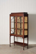 Load image into Gallery viewer, Edwardian Sheraton Revival Mahogany Glass Front Display Case on Spade Legs (c. 1910)