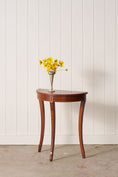 Load image into Gallery viewer, Edwardian Petite Elm & Yewwood Demilune (c. 1910)