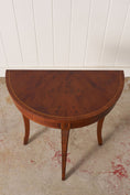Load image into Gallery viewer, Edwardian Petite Elm & Yewwood Demilune (c. 1910)