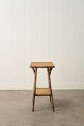 Load image into Gallery viewer, 19th Century Burnt Bamboo Two-Tier Side Table
