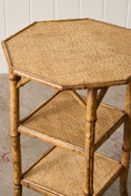 Load image into Gallery viewer, 19th Century English Tortoise Bamboo Octagonal 3 Tiered Table
