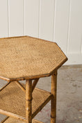 Load image into Gallery viewer, 19th Century English Tortoise Bamboo Octagonal 3 Tiered Table