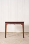Load image into Gallery viewer, 19th Century English Mahogany Side Writing Table with Swan Handles