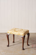 Load image into Gallery viewer, Antique English Stool with Padded Feet + Shell Details