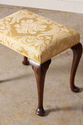 Load image into Gallery viewer, Antique English Stool with Padded Feet + Shell Details