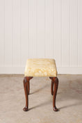 Load image into Gallery viewer, Antique English Stool with Padded Feet + Shell Details